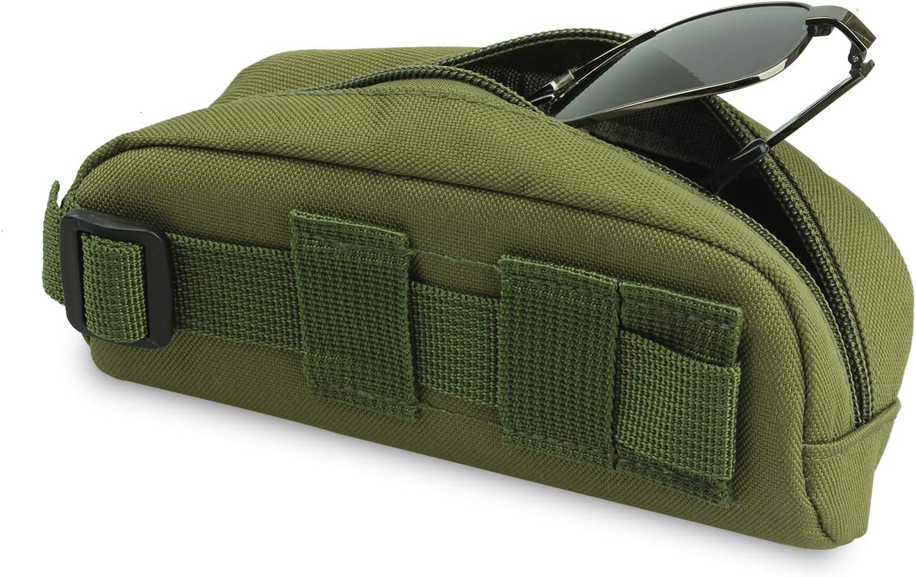 Kosibate Sunglasses Case , Eyeglass Case Neoprene Large Safety Portable Outdoor Carrying Sunglass Pouch Green