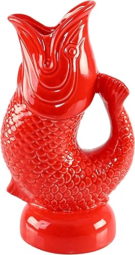 Home-X Gorggle - Jarra de cerámica con forma de pez, jarra de agua, maceta decorativa para cocina, cóctel, agua, jarrón para gorgoteo, capacidad de