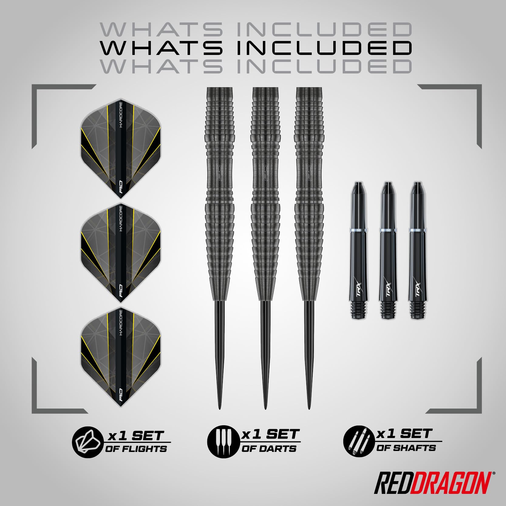 RED DRAGON Darts Seren Onyx 90% Tungsteno Professionale Punta in acciaio Set freccette 21g-25g