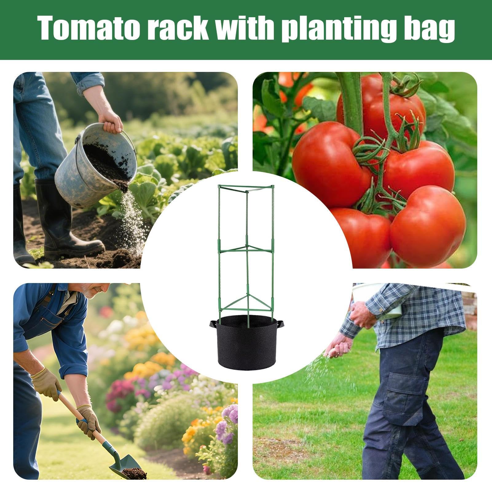 Jaulas De Tomate para Jardín Enrejado Jardín con Bolsas De Cultivo
