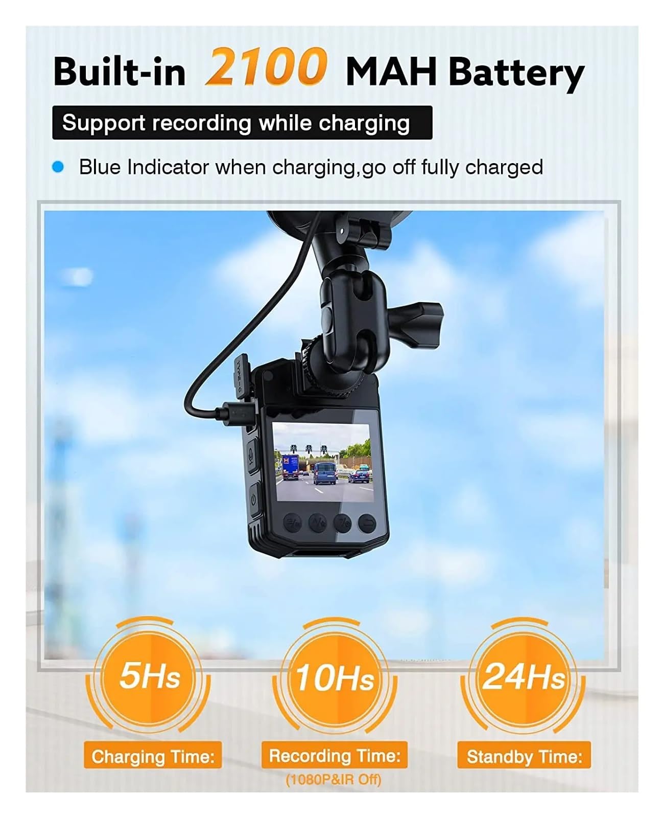 Kamera na ciało Kamera korpusowa 1080P kamera policyjna kamera noktowizyjna na podczerwień do samochodów uchwyt na przyssawkę 64GB samochodowy rejestrator wideo DV Mini kamera z dźwiękiem i obrazem
