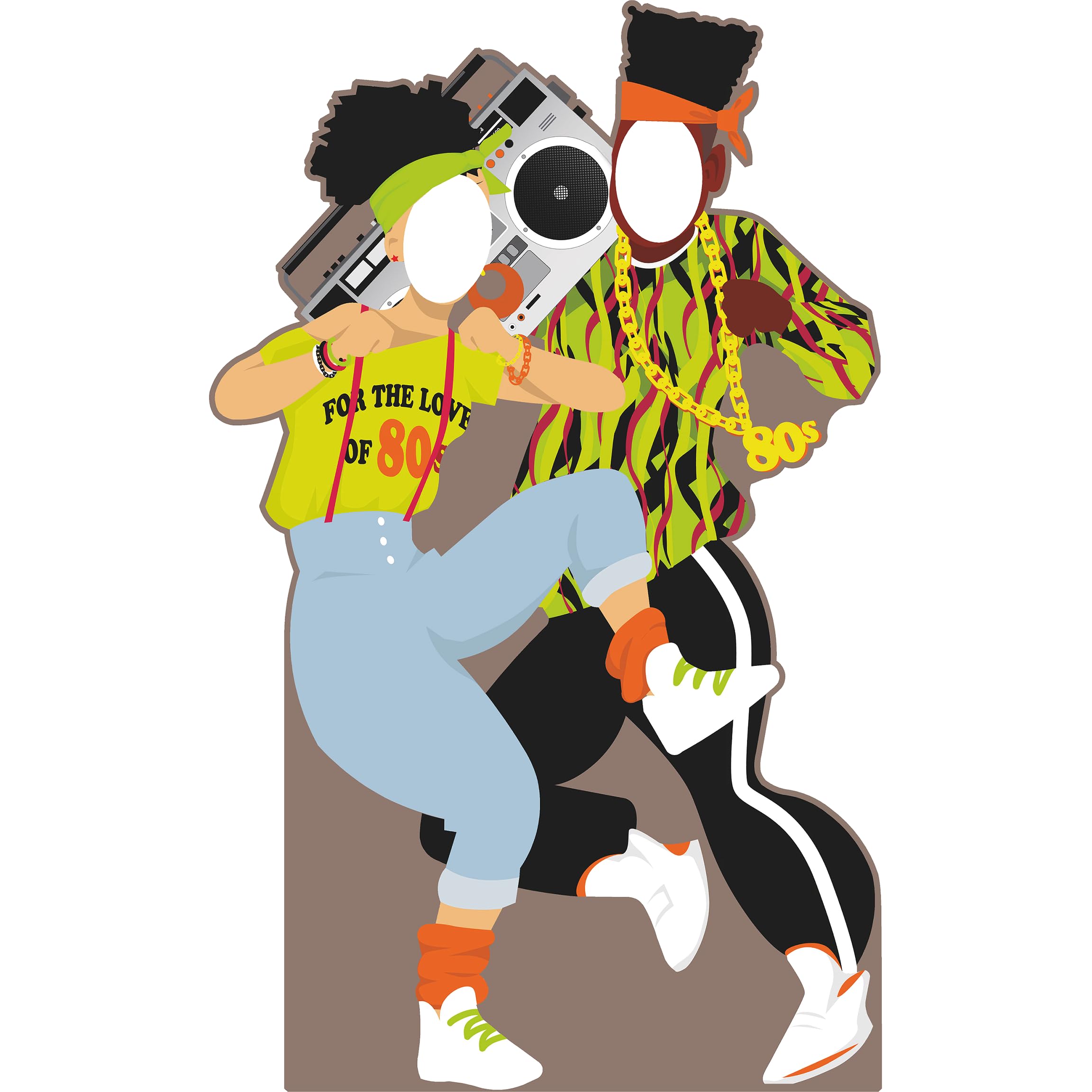 SS11100 Hip Hop Rap Couple 80s Old School Beats Straight Outta Gangsta Stand in Cardboard Cutout Standee Standup