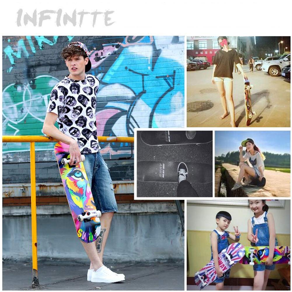 Pro Completa Skateboards para Principiantes Adultos Jóvenes Adolescentes Niños Niños Niños 31 x 8 Inch Tableros de Skate 7 Capas Deck Maple Wood Longboards,E