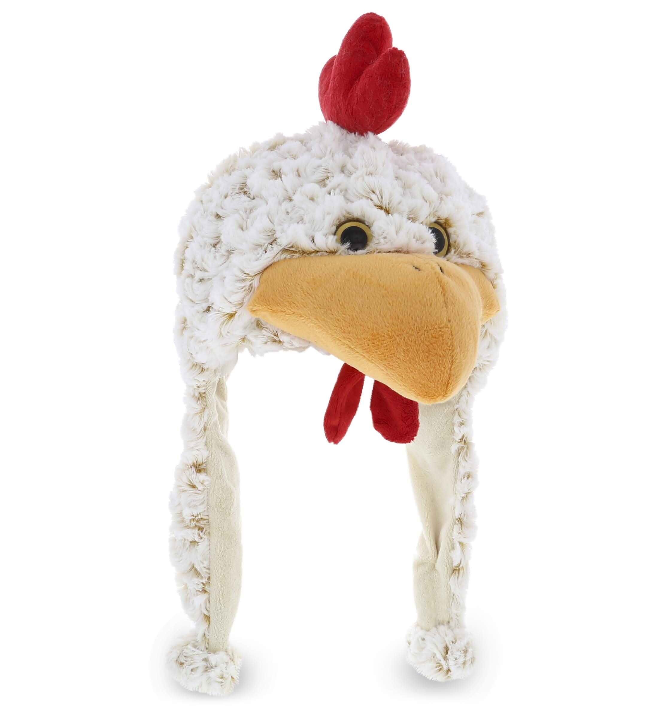 DolliBu Plush Hat – Super Soft Fleece Stuffed Animal Beanie with Ear Flaps, Cozy Warm Winter Hat for Kids – One Size