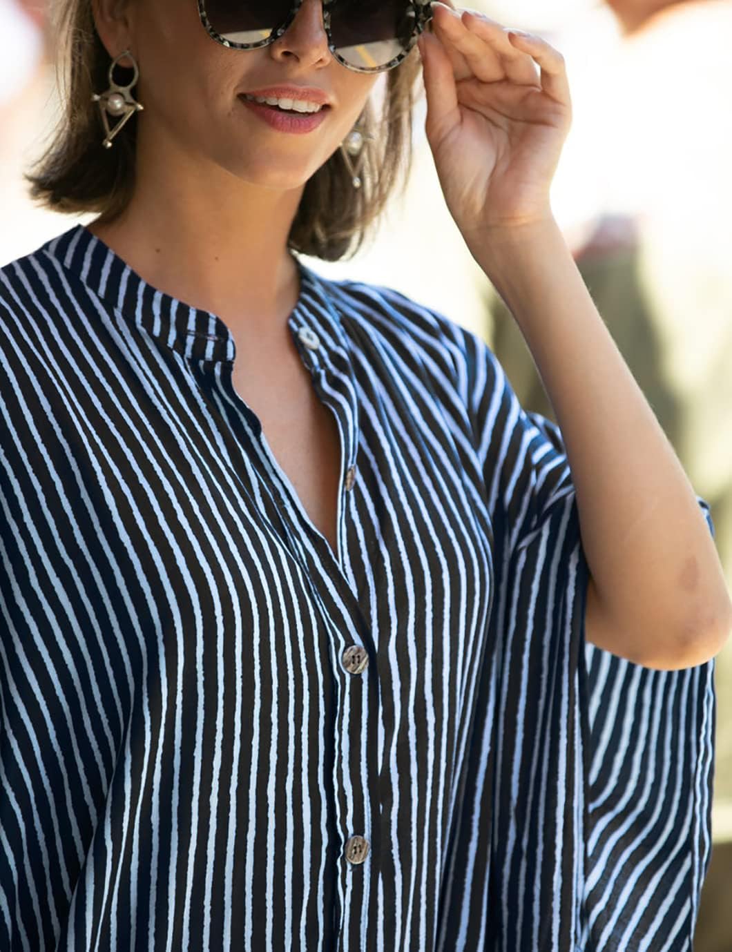 Eddoyee Womens Long Bathing Suit Coverups Loose Plus Size Beach Kaftan Dresses - Image 2