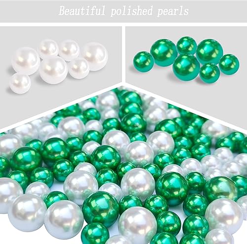 Miniatura 6 de 140 cuentas de perlas para relleno de jarrón sin agujero para soporte de cepillos, perlas sintéticas para centros de mesa, decoración de boda del