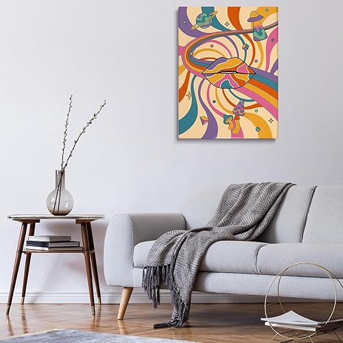 Miniatura 4 de Lienzo psicodélico de los años 70, diseño retro Groovy de los años 70, arte hippie de los años 70, decoración hippie retro de los años 70,