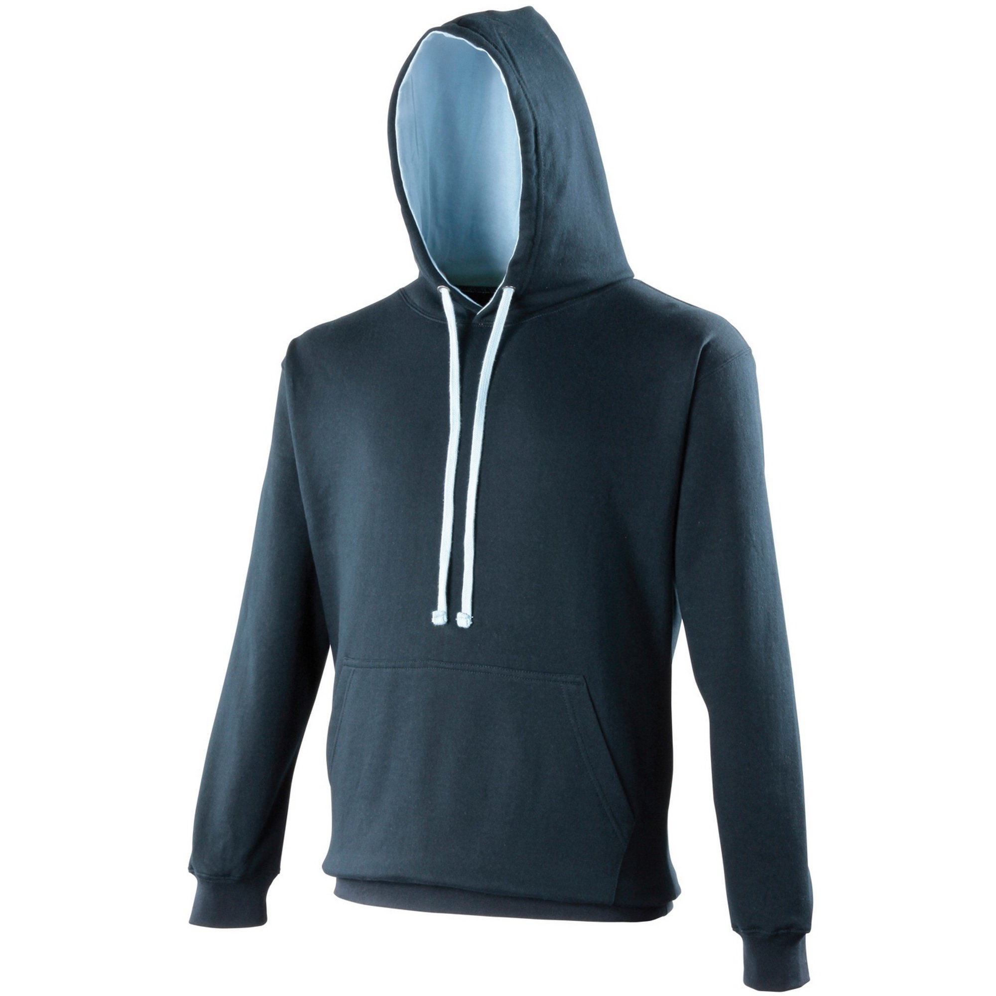 Just Hoods Unisex Bleu Hooded Sweatshirt Varsity