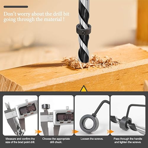 Miniatura 5 de Juego de 23 brocas de madera con pasadores, punto central y tapón, juego de brocas para carpintería, herramienta de perforación, perfecta para