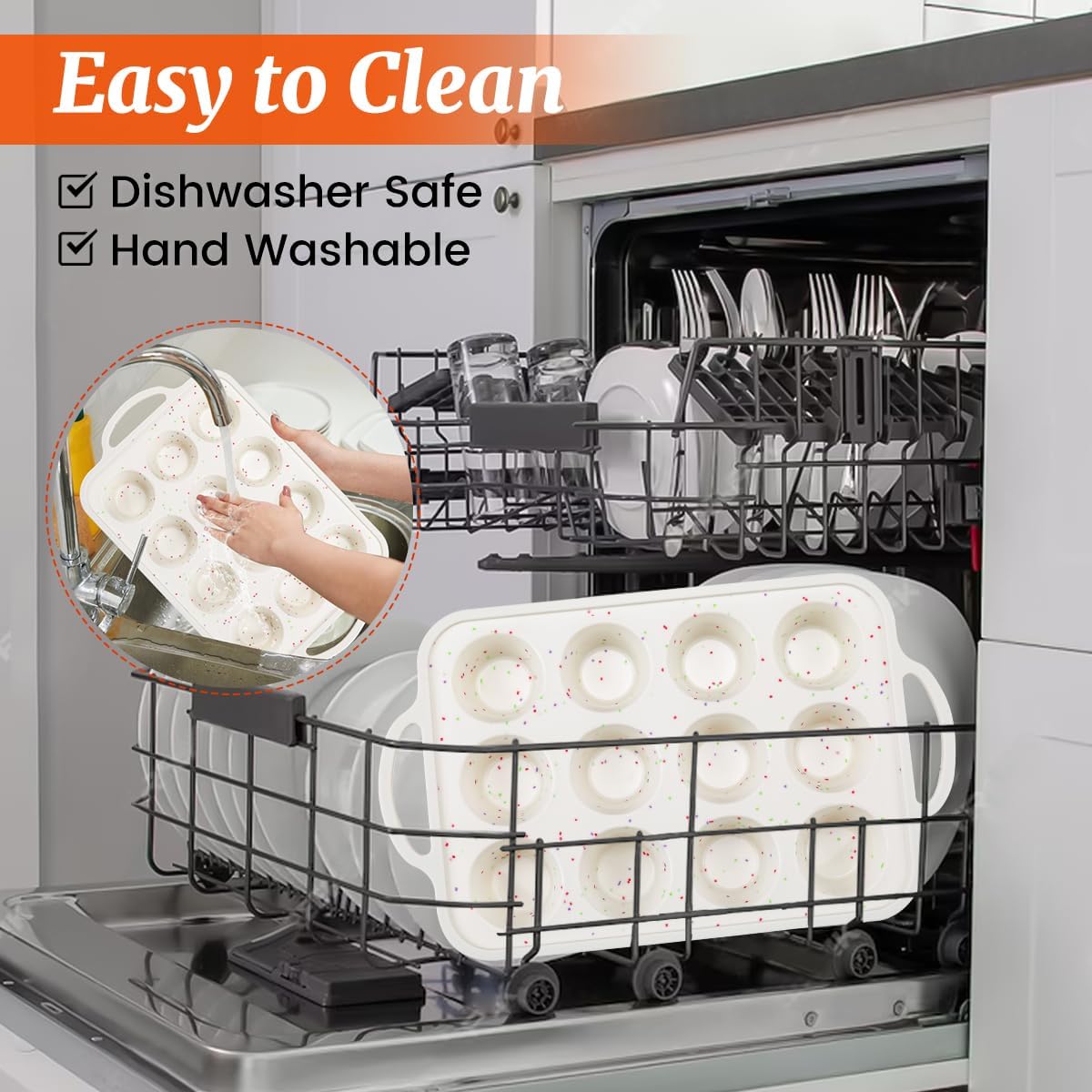 CAKETIME マフィンパン メタル強化フレーム シリコンマフィンパン ベーキング用 小さなカップケーキパン 扱いやすい 12カッ