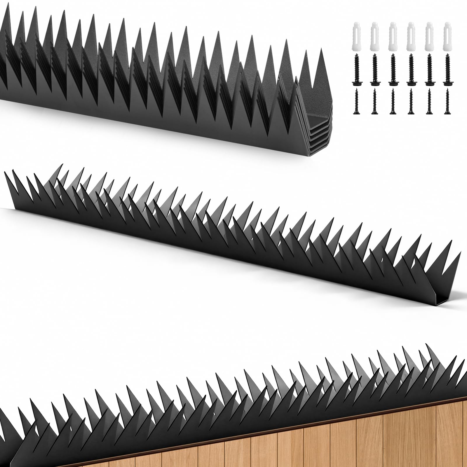 Photo 1 of Metal Anti Climb Fence Spikes for Outdoor Walls, Intruder Deterrent Fence Wall Spikes for Thieves and Intruder, Security Spikes for Home Security, Roofs Garden, Fences 12PCS (188.8 in)