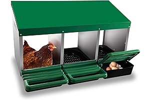 3-Hole Chicken Nesting Box with Roll-Away Bottom Design