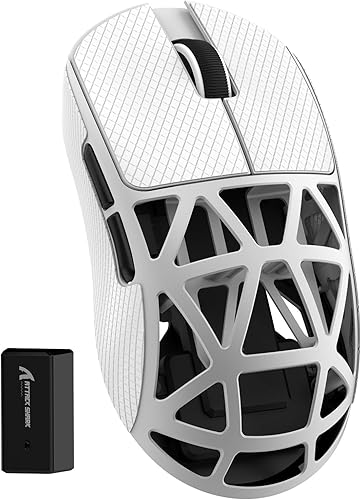 Miniatura 13 de ZIYOU LANG x Attack Shark R2 - Ratón inalámbrico para juegos, aleación de magnesio superligero, sensor óptico PAW3950 42000 DPI, frecuencia de Blanco