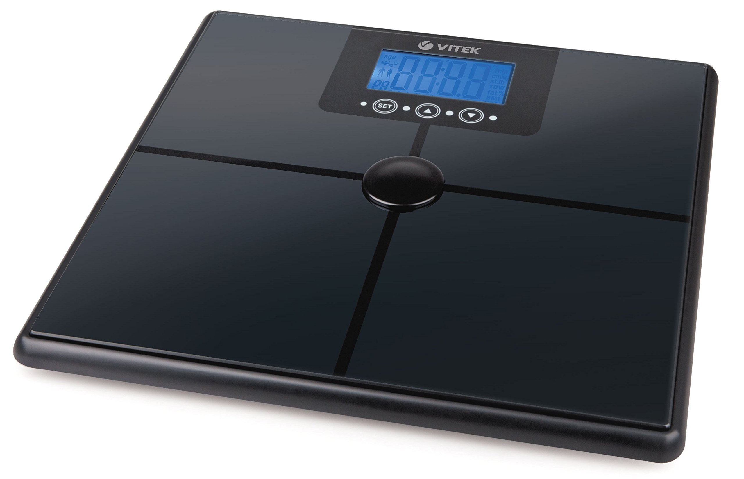 VT-1964 BK-I Glass & Touch Screen Electronic Digital Personal Weighing Scale Black