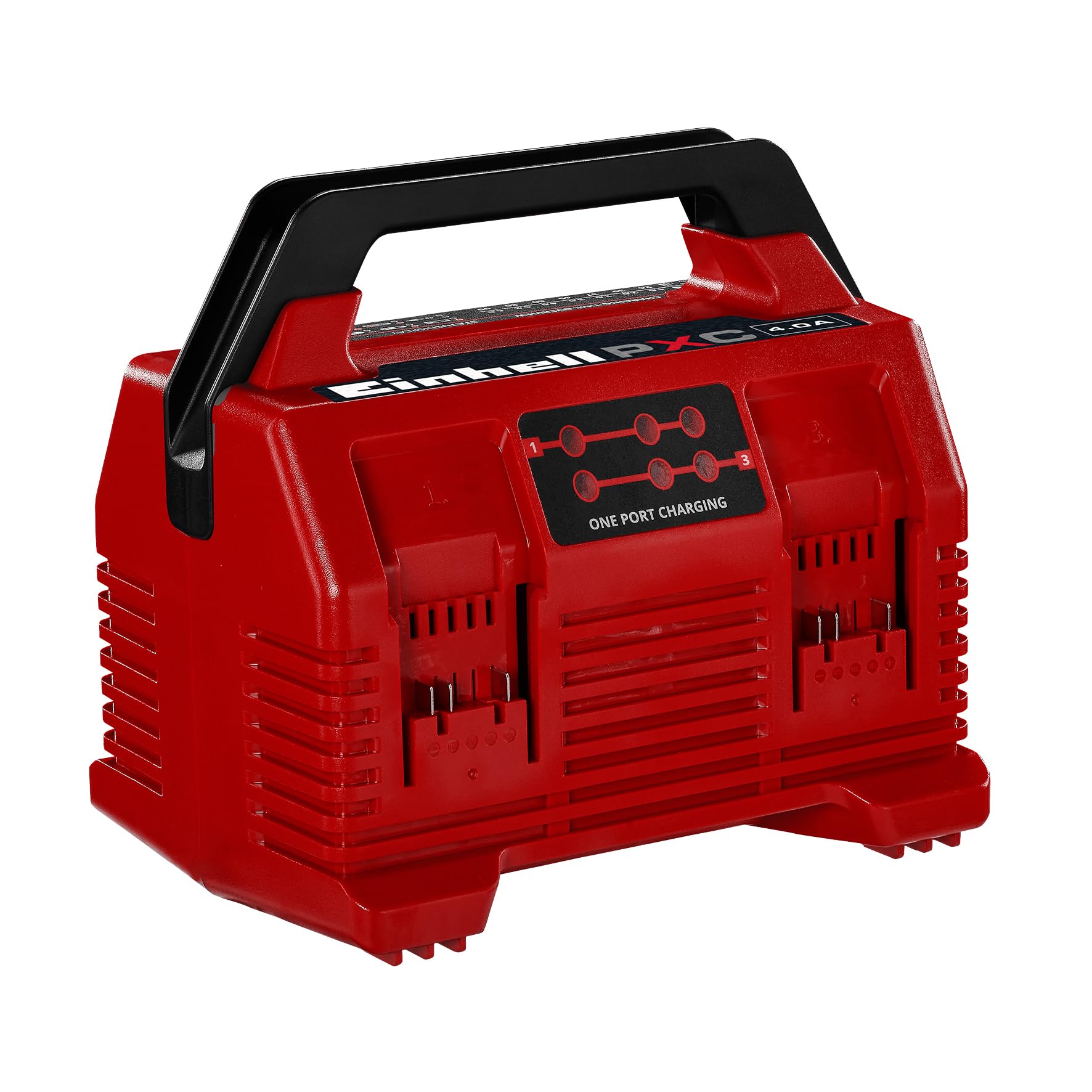 Original Einhell Power X-Quattrocharger 4A Power X-Change (Iones de Li, 18V, Carga simultánea de 2x2baterías, supervisión de batería, gestión de Carga Inteligente, indicador LED de 6 Estado) | 18 V | PXC | Carga paralela de 2 x 2 baterías | Carga rápida 4