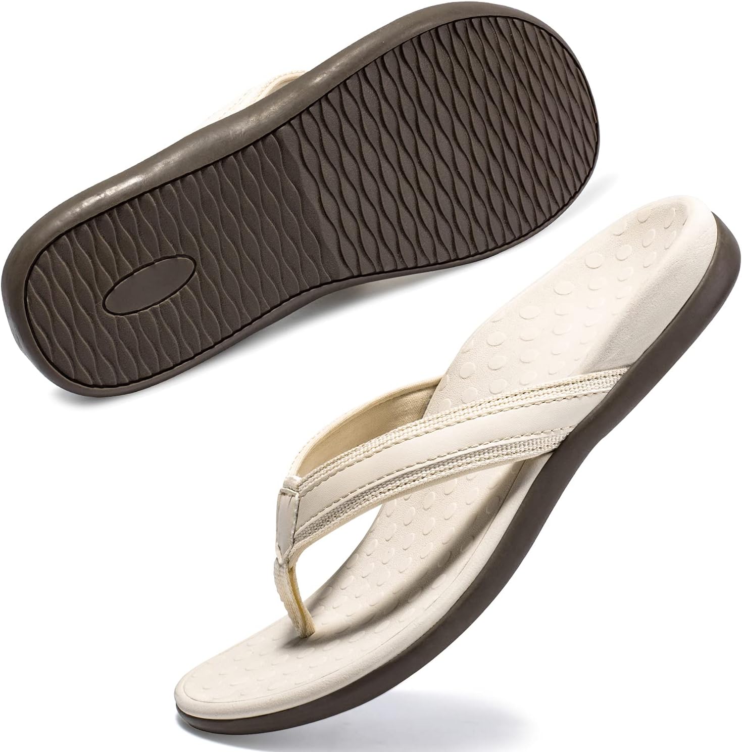 Plantar Fasciitis Feet Sandal with Arch Support - Best Orthotic flip Flops for Flat Feet,Heel Pain- for Women