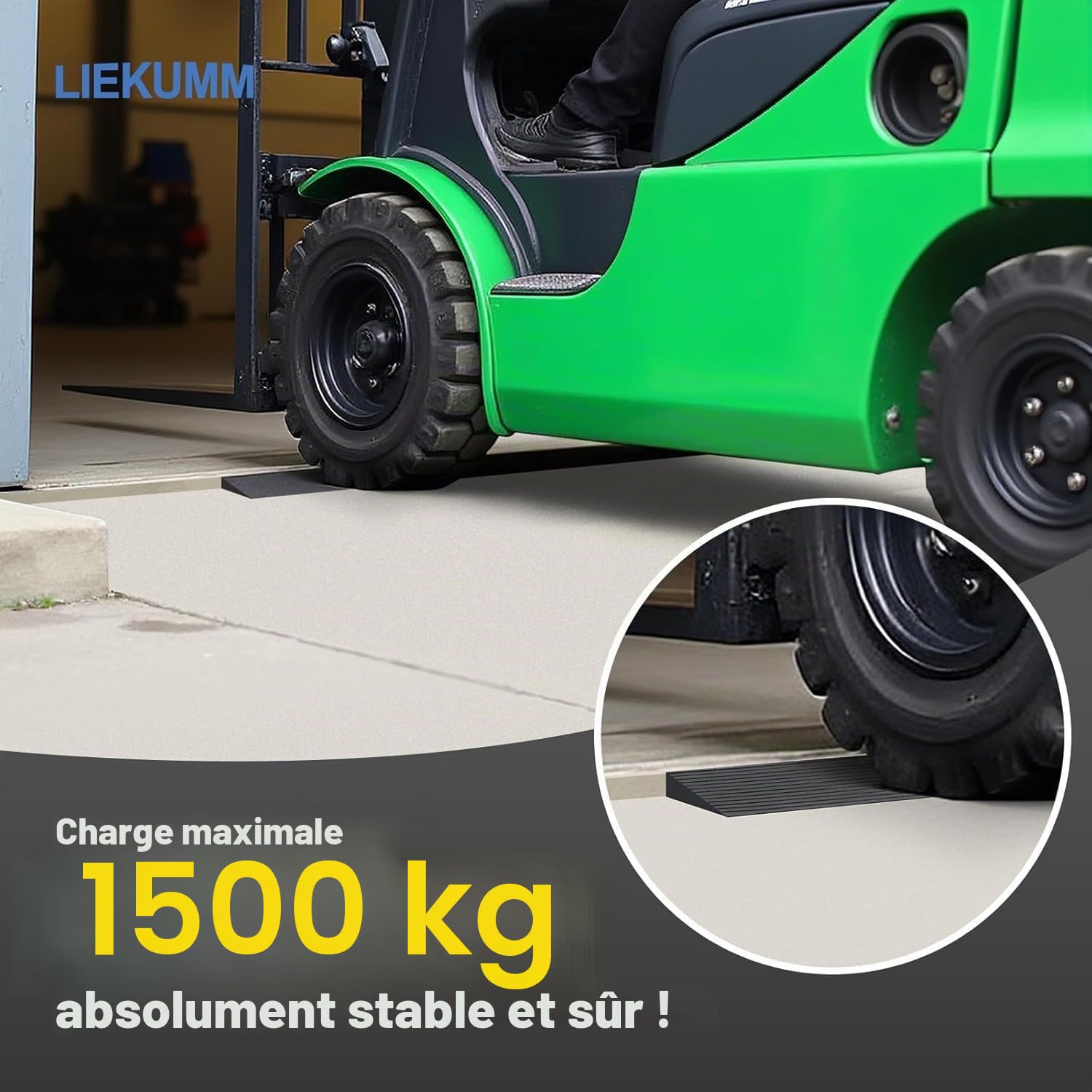 LIEKUMM Rampe de seuil 1 cm, Coupeable Caoutchouc Rampe Fauteuil roulan | Capacité 650 kg Rampe de Seuil Autocollante, Solide, Utilisable en Intérieur et Extérieur, Pour Couloirs et Salles de Bain