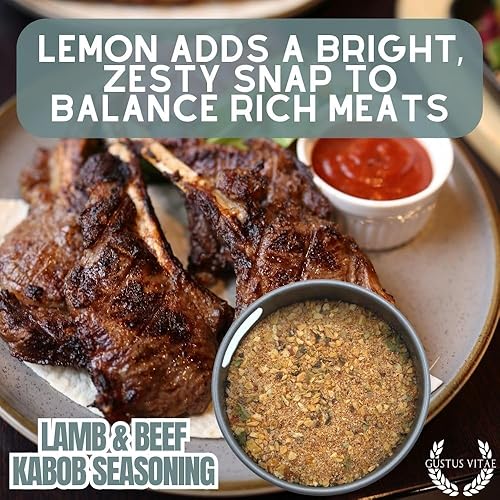 Miniatura 7 de Condimento de carne de cordero y carne de res, mezcla de especias gourmet, todo natural, sin OMG, 1.5 onzas, 1.48 oz - Masaje artesanal para carne -