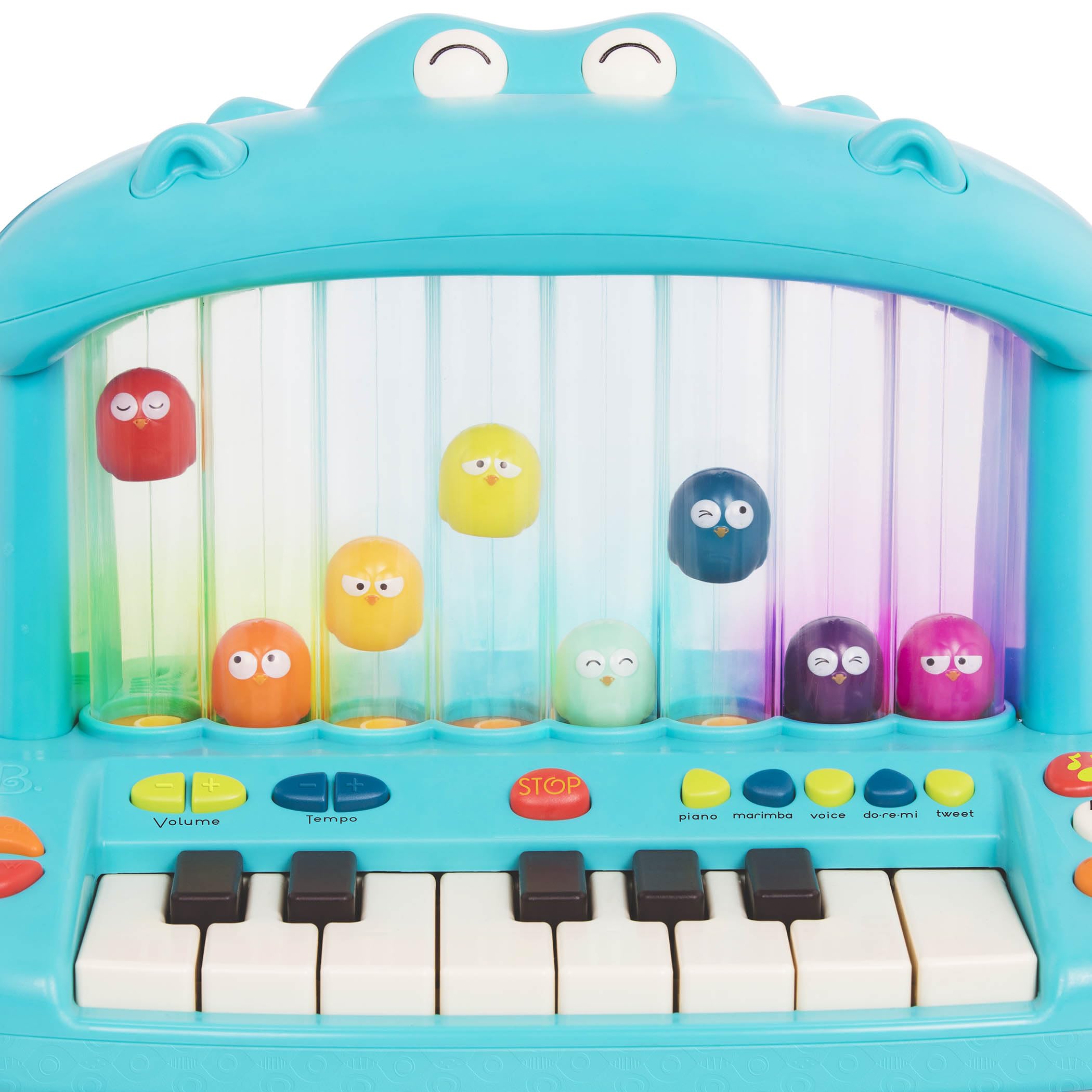 B. toys - Ippopotamo Pop - Tastiera giocattolo - Suonare il pianoforte - Canzoni, suoni e luci - Strumento musicale per bambini e ragazzi - 12 mesi +