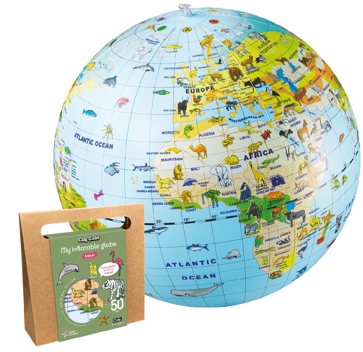 Caly Globe – My inflatable globe "Animals" - English - ref 49KB
