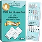 EasyHome 5 Panel Urine Drug Test Kit, Testing THC/Marijuana, AMP, BZO, COC, OPI 2000, at Home All Drugs Screening Tests, EDOAP-754 2 Pack