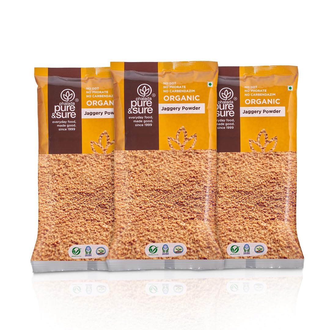 Pure & Sure Organic Jaggery Powder 500Gm(Pack Of 3)|100% Desi Gur Powder&Healthy Sugar Substitute|Rich In Antioxidants,Minerals,Vitamins&Fatty Acids|Unrefined&Unadulterated