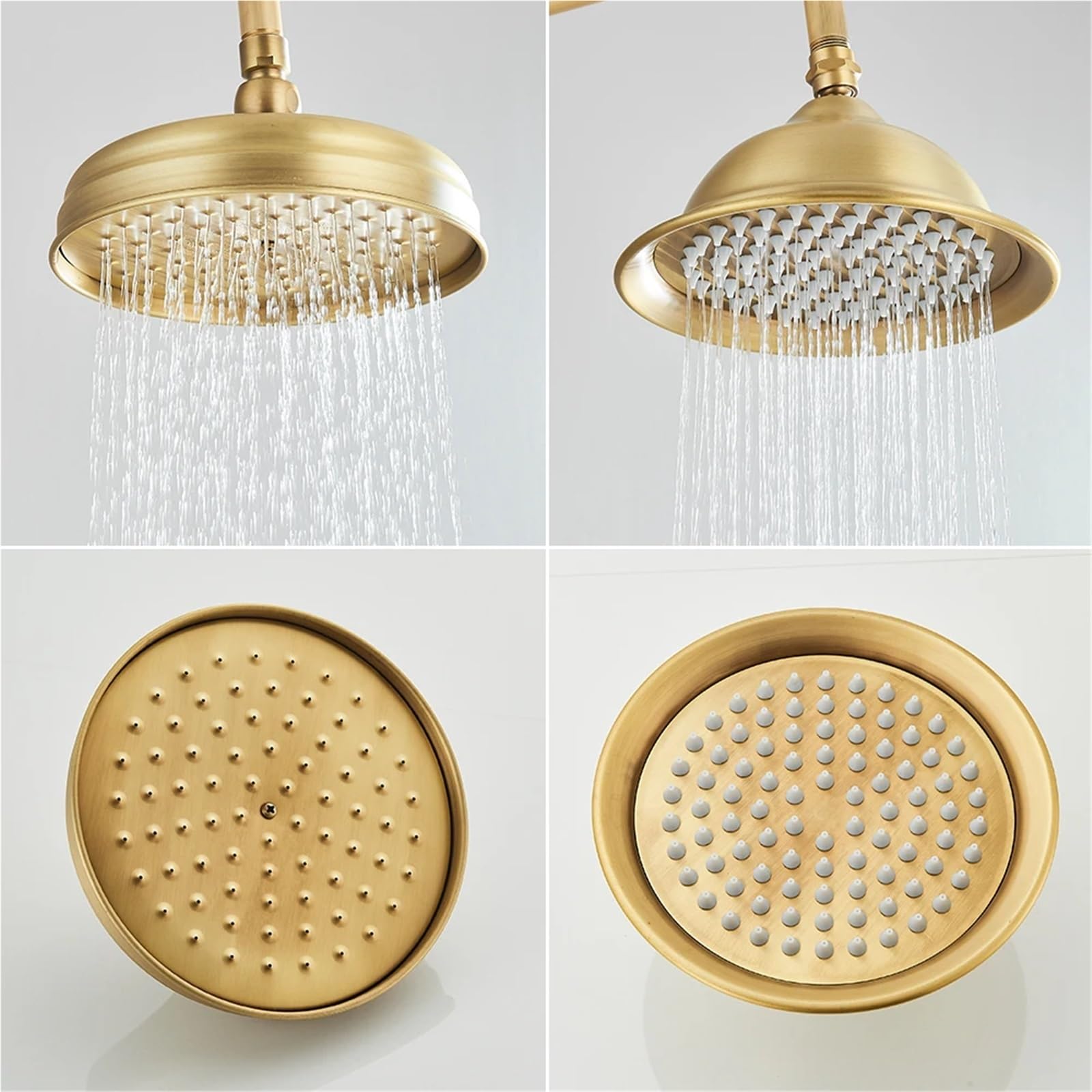 Alcachofa-ducha-Retro Grifo de cabezal ducha tipo lluvia dorado latón