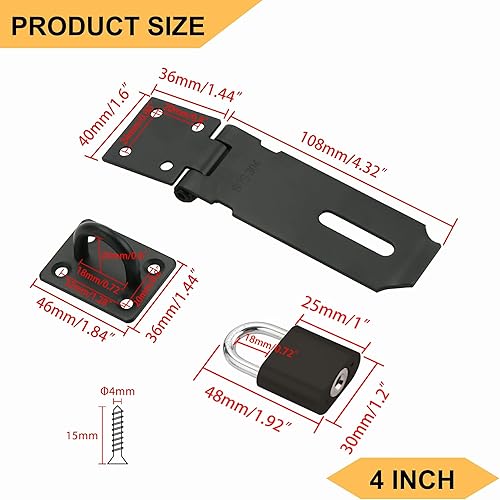 Miniatura 25 de Alise 2 cerraduras de puerta, cierre de seguridad de acero inoxidable SUS 304 de 5 pulgadas, con tornillo de fijación para puertas externas
