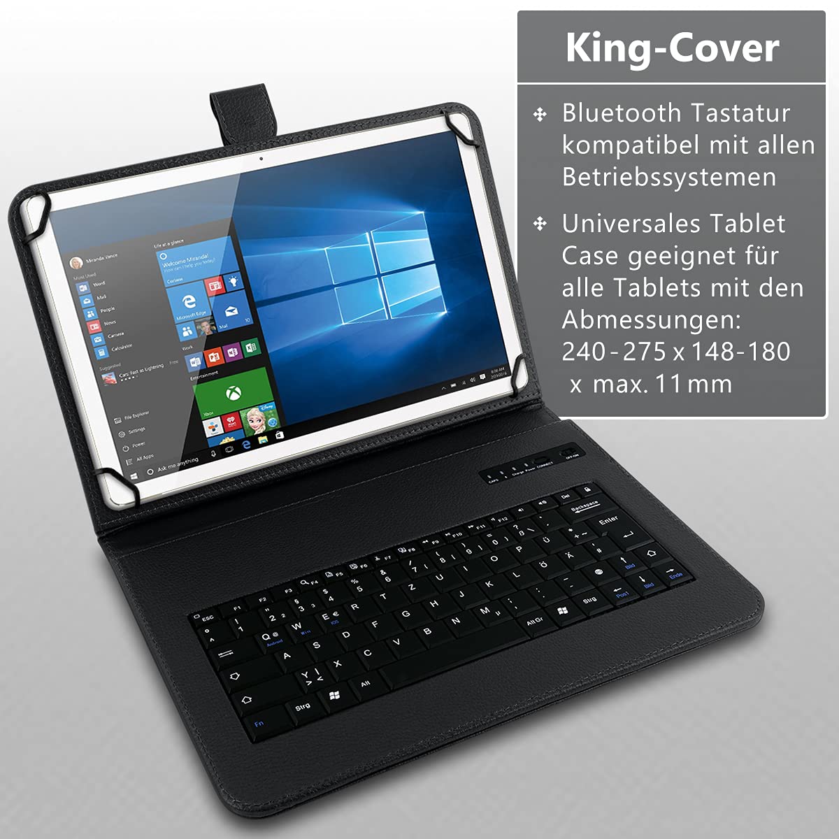 Tablet Hülle kompatibel mit Blackview Tab 20 16 15 13 12 11 10 Pro 9 8 8E Tasche Tastatur Bluetooth Deutsch QWERTZ Case Schutzhülle Cover