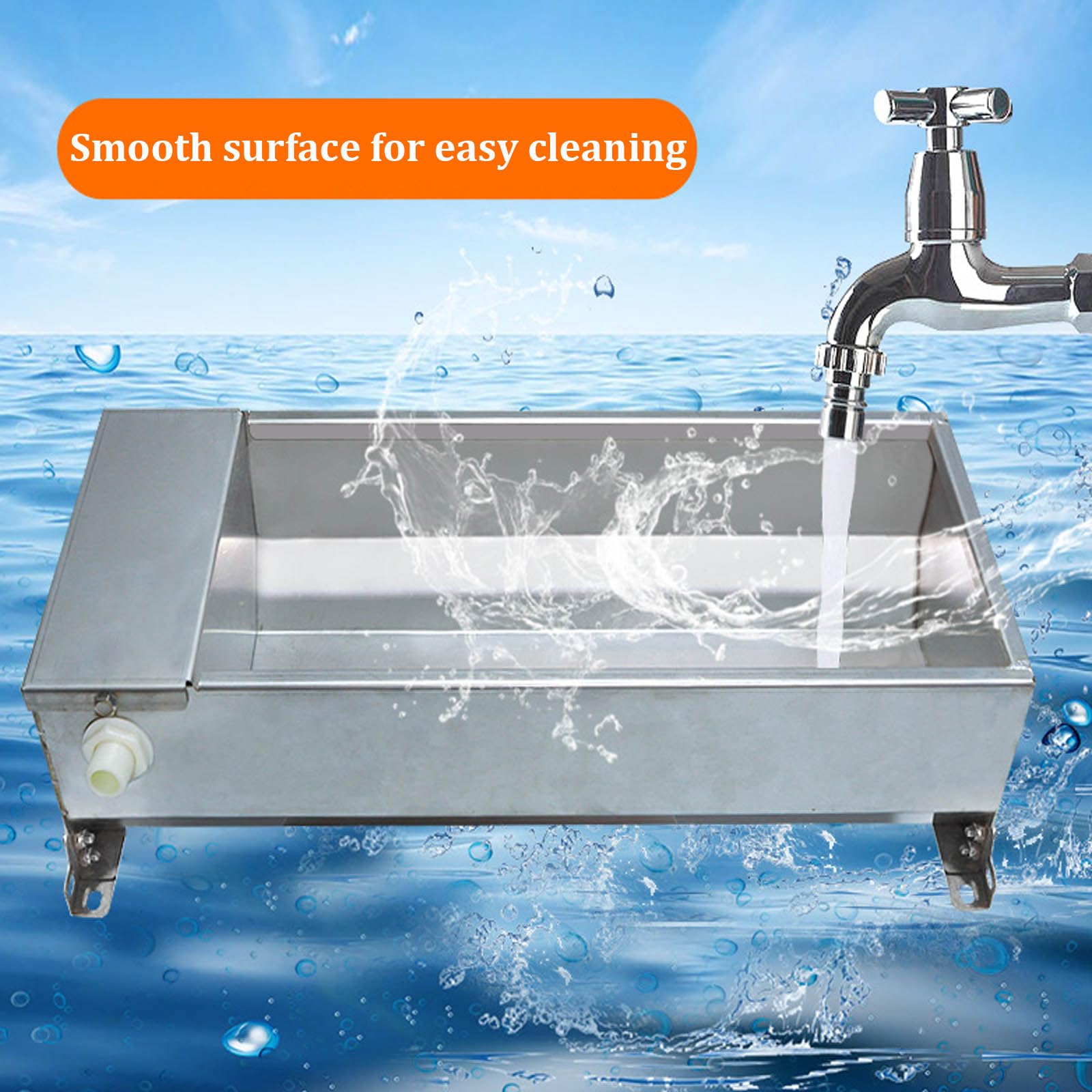 Bebedero de Ganado de Acero Inoxidable,Acero Inoxidable de Gran Capacidad Bebedero AutomáTico para Ganado,DiseñO de InyeccióN AutomáTica de Agua,para Diversos Tipos de Ganado en Granjas y Pastos