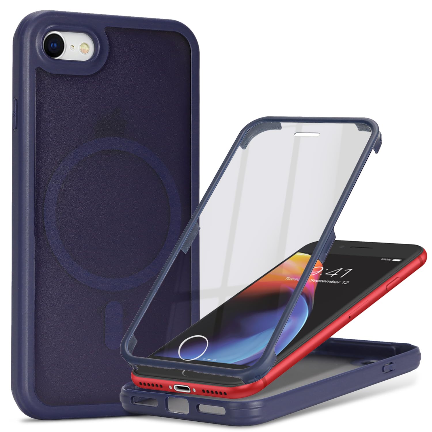 Magnetic for iPhone 7/8/SE(2020/2nd/2022/3rd) Case,Dark Blue