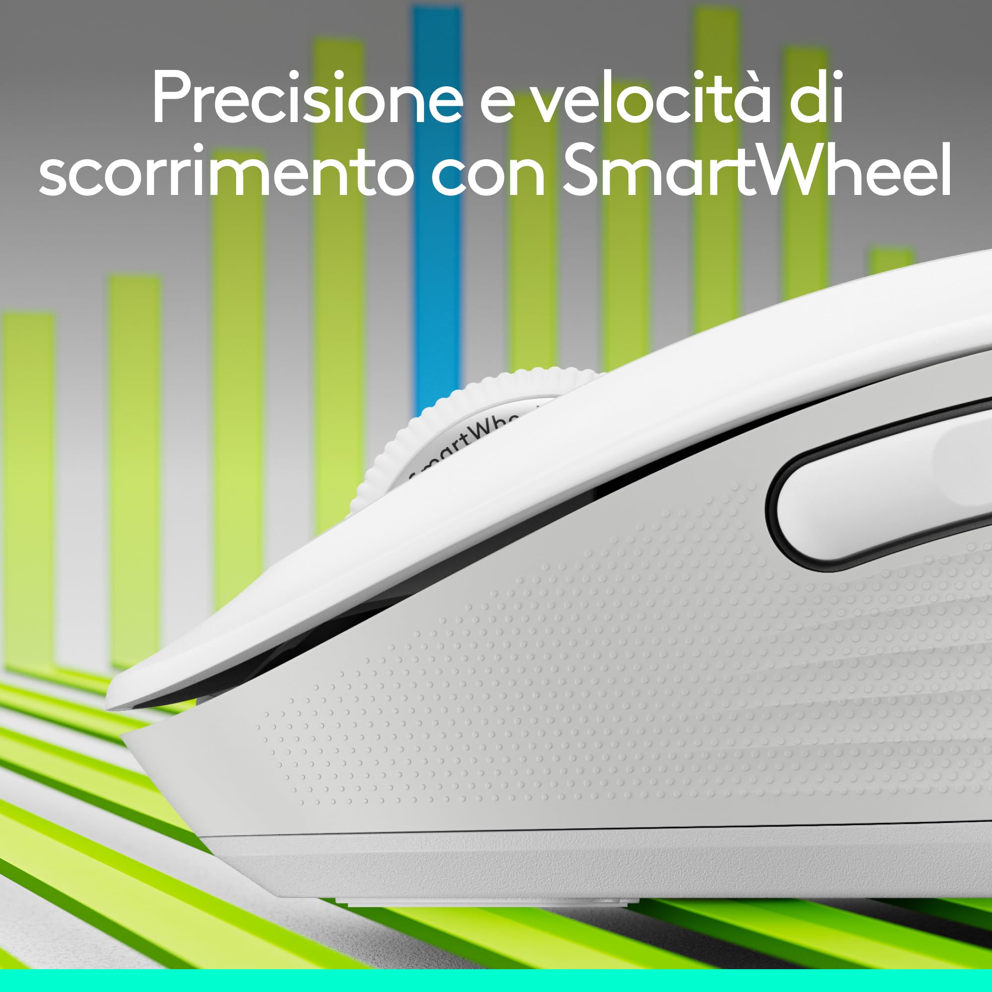 Logitech Signature M650 L Mouse wireless - Per mani grandi, Durata Batteria 2 anni, Clic Silenziosi, Tasti Personalizzabili, Bluetooth, per PC/Mac/Più dispositivi/Chromebook - Bianco
