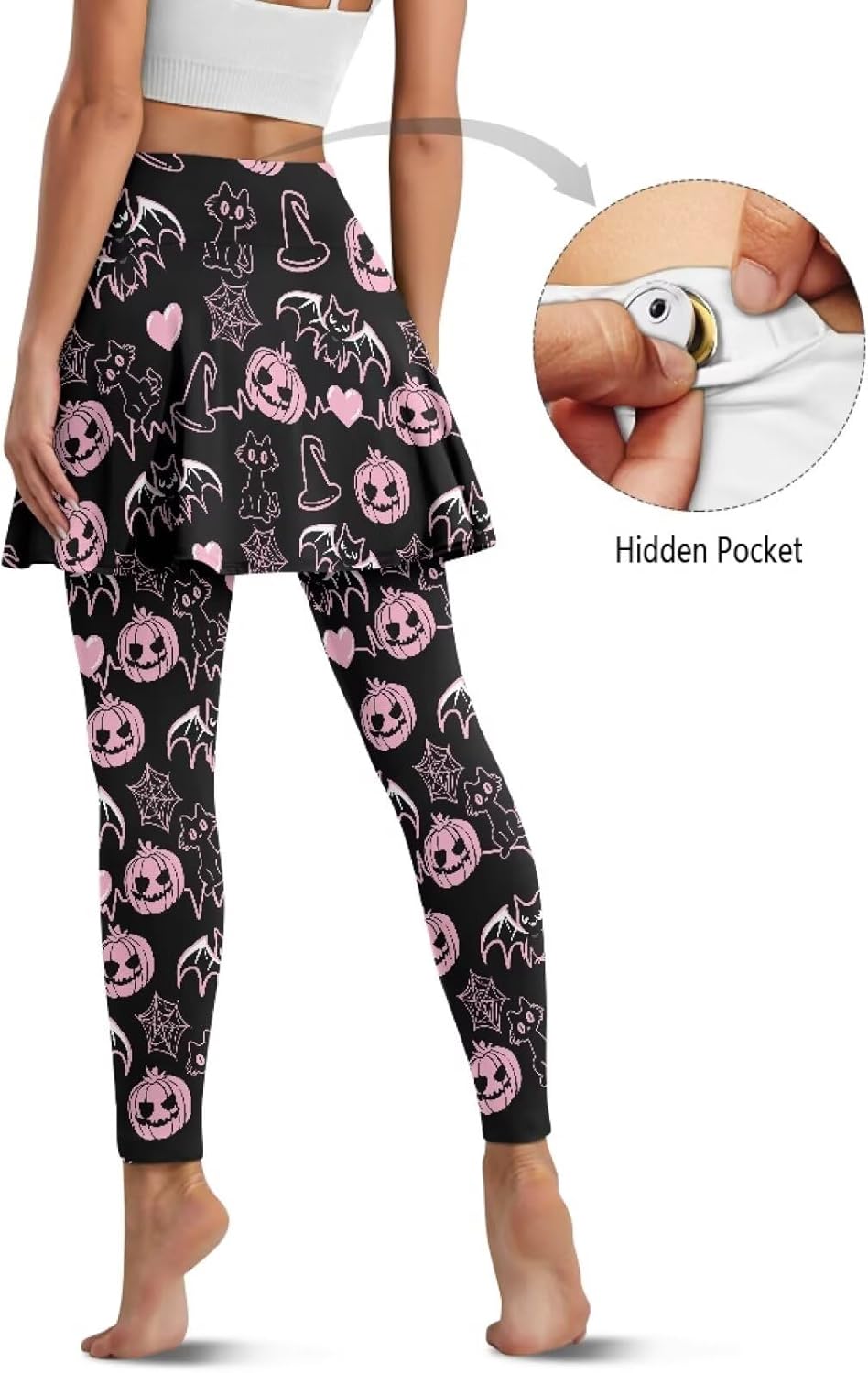 Women's Skirted Leggings Athletic Golf Skorts Tennis Skirts with Pockets Comfortable Capris Yoga Clothing XS-3XL