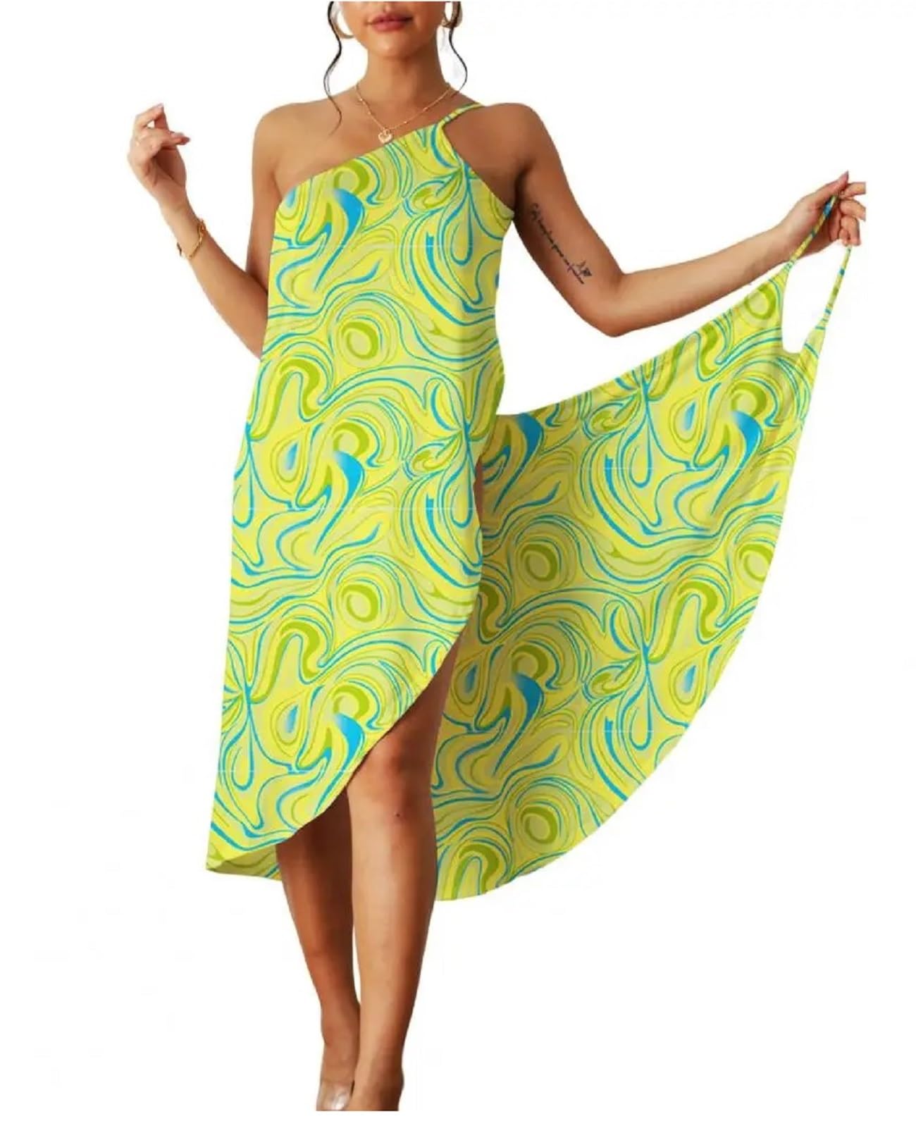 NERBEY Women's Summer Beach Dress Bikini Maxi Dresses Long Swimsuit Cover Up Beach Cover Casual Bathing (Dark Black, Large)