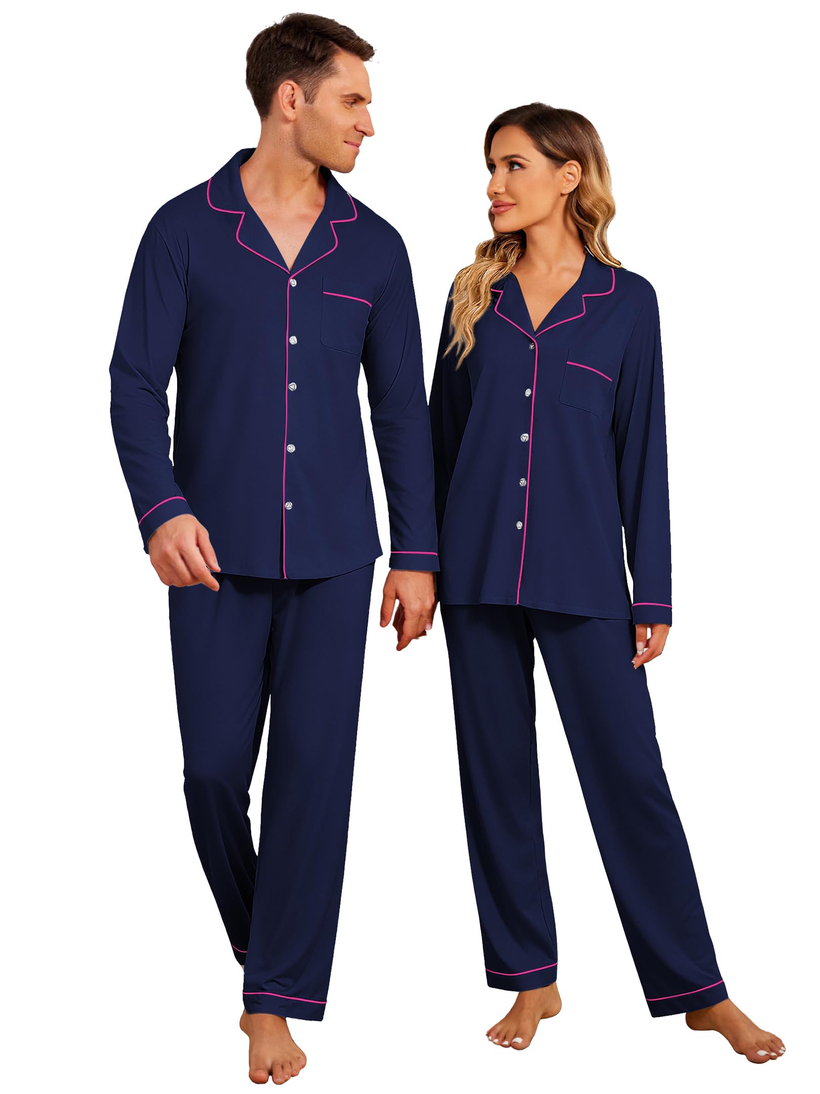 Christmas Family Matching Pajamas Long Sleeve Pj Set Festival Party Sleepwear with Button S-XXL-image-27
