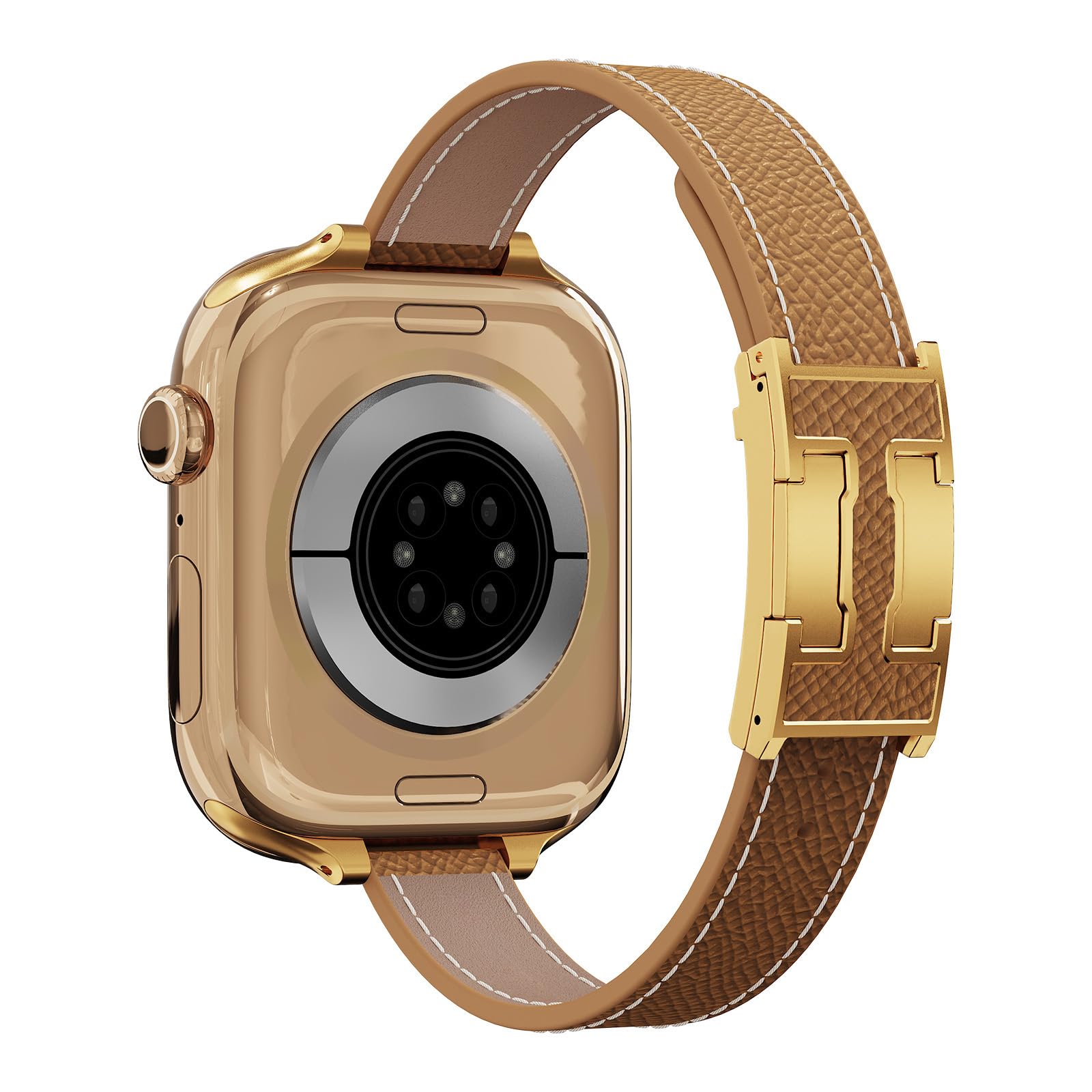 Cinturino sottile in pelle compatibile con Apple Watch da donna, iconica