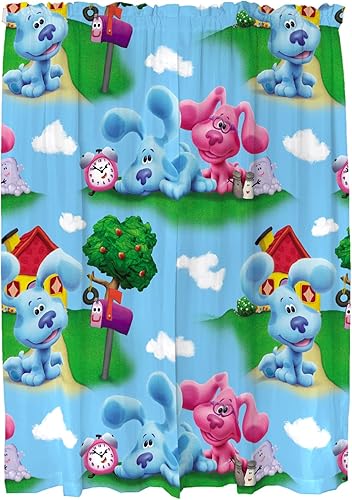 Miniatura 6 de Franco - Juego de cortinas para la habitación de los niños 82 x 63 pulgadas Las pistas de Blue