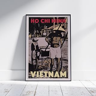 Vintage Vietnam Poster Rickshaw, Travel Ho Chi Minh Saigon Classic Print Watercolor Vietnam Wall Art Print Rickshaw, Travel Ho Chi Minh Saigon Classic,172