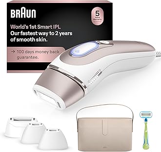 IPL Skin i·expert, at Home Laser Hair Removal, Holiday Gifts for Women and Men with Free App, Vanity Case, Venus Razor, 4 Smart Heads, PL7387