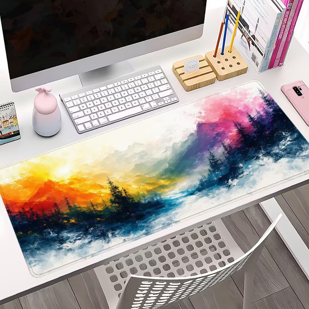 Podkładka pod mysz do gier krajobraz duża podkładka pod mysz XXL 1800 x 900 mm gamingowa podkładka pod mysz kolorowa podkładka na biurko zwiększona precyzja i prędkość dla stabilnego chwytu na