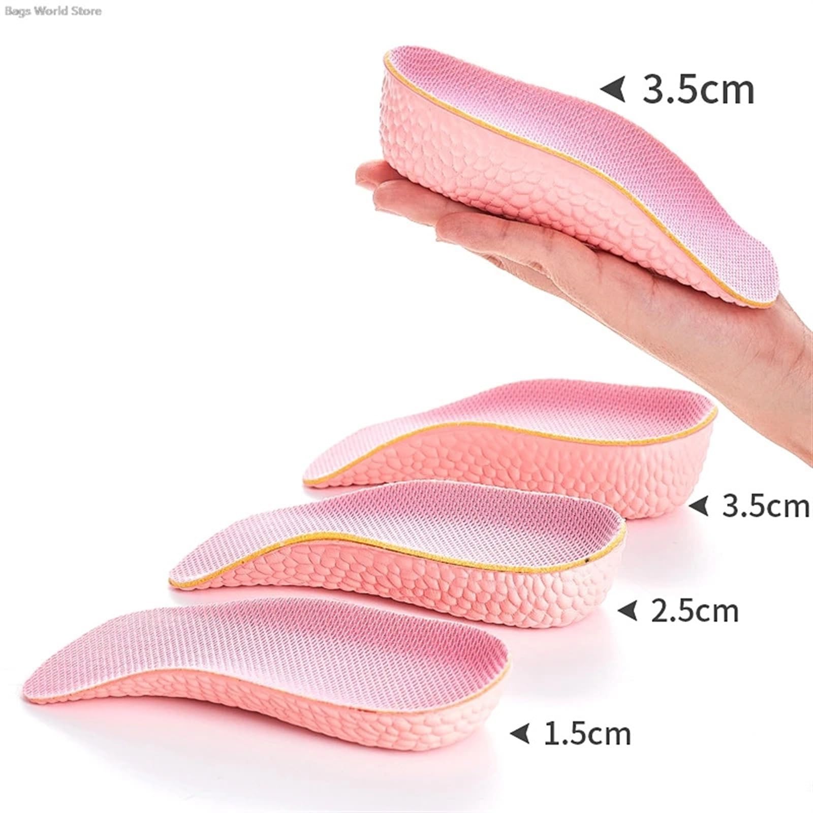 3 pares de zapatillas deporte, almohadillas suaves espuma viscoelástica for levantar el talón, plantillas for aumentar la altura Para Zapatos(1.5CM)