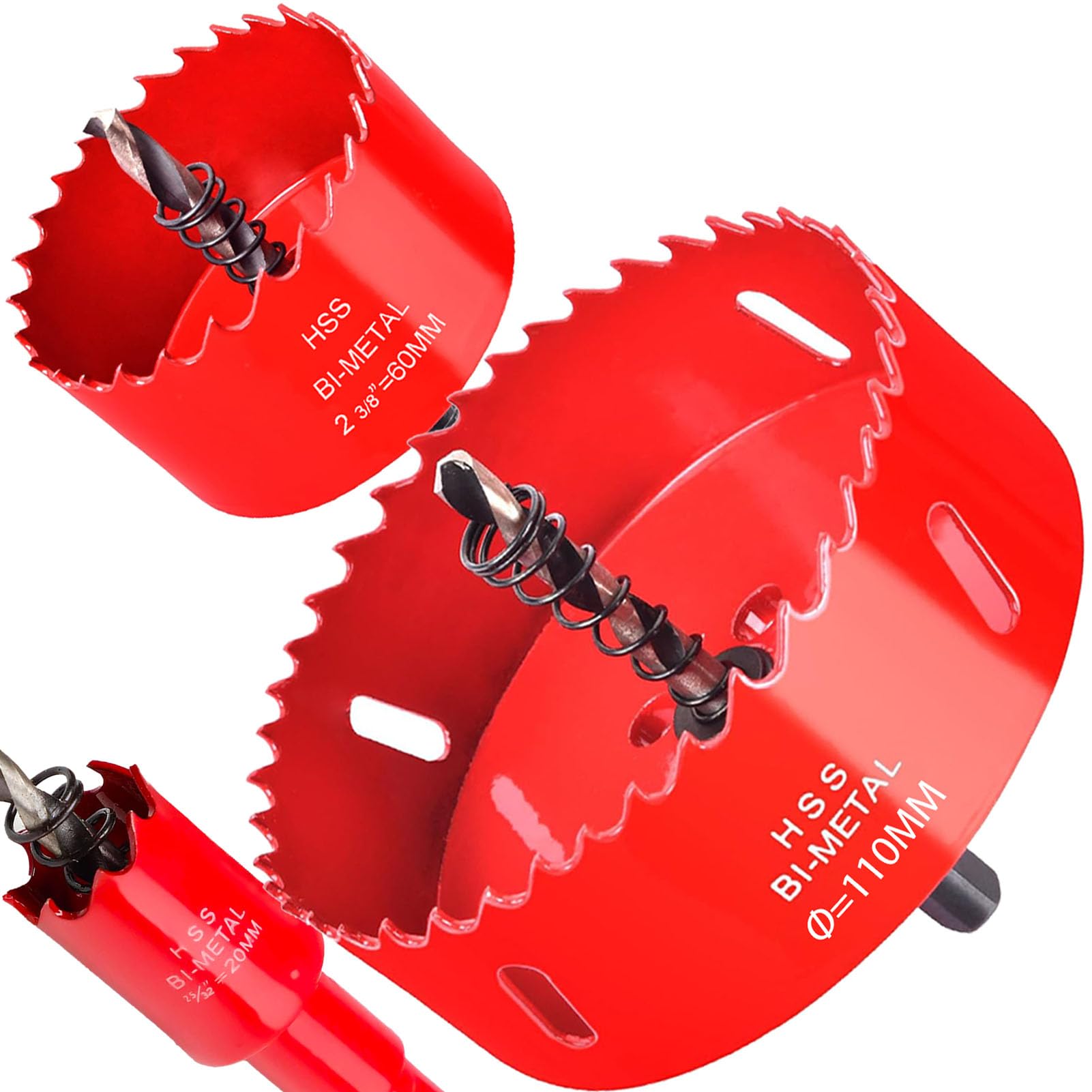 Otutefo Bi-Metal Hole Saw sets, Hole Cutter kit for Wood Plastic, UPVC, mdf and Plasterboard, Thin Metal Sheets