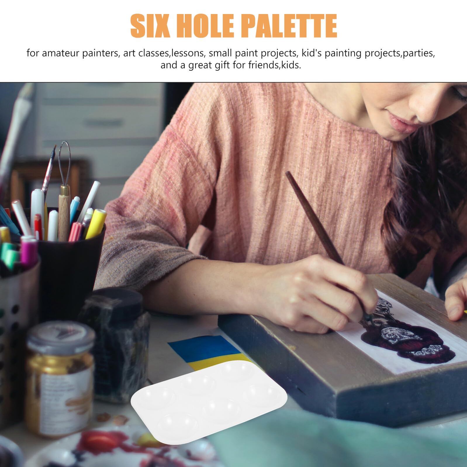 Weiße Aquarellpalette aus Kunststoff, Quadratisch, 12 Stück