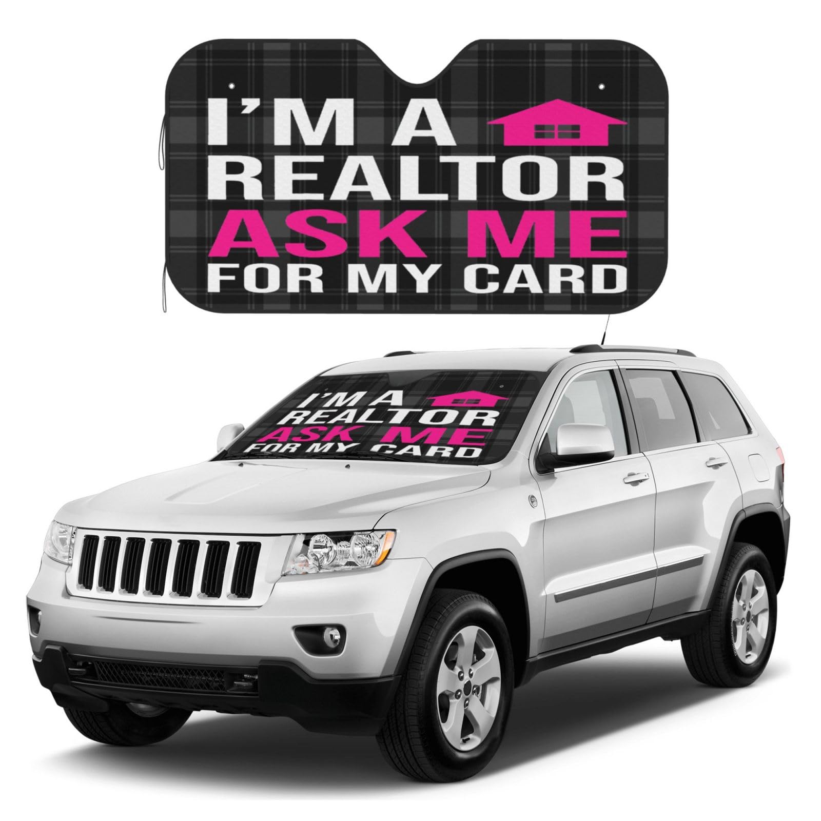 Realtor Real Estate Agent Broker Realtor Gifts Car Windshield Sun Shade Car Sun Shade Funny Car Sun Visor for Car Windshield Foldable - Medium