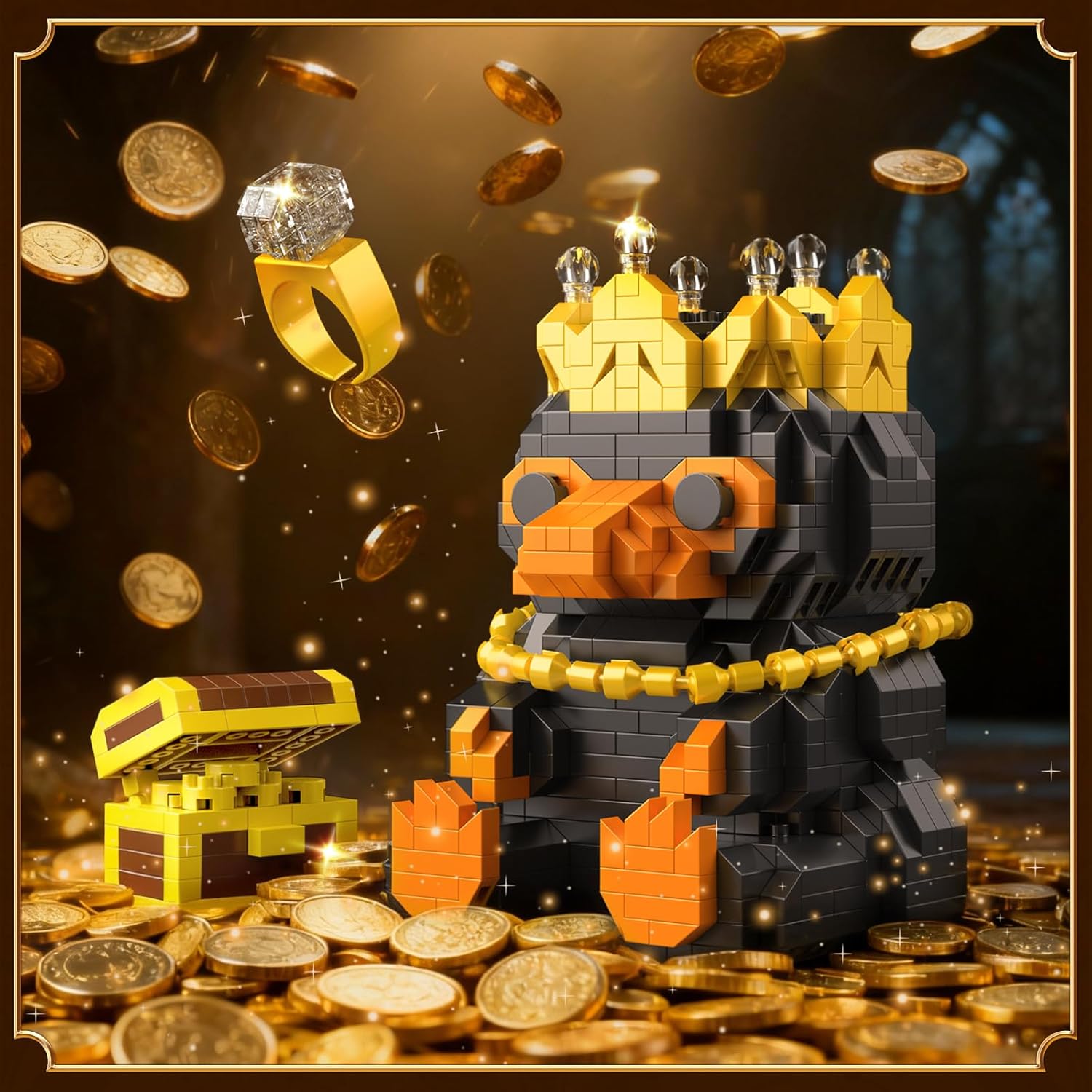 Vziimo Magic Animals Building Set, Animal Toys with Necklace, Ring, Treasure Box & Crown, MOC Animal Building Blocks Gifts for Adults, Teens Age 14+ and Magic World Fans (950 PCS)
