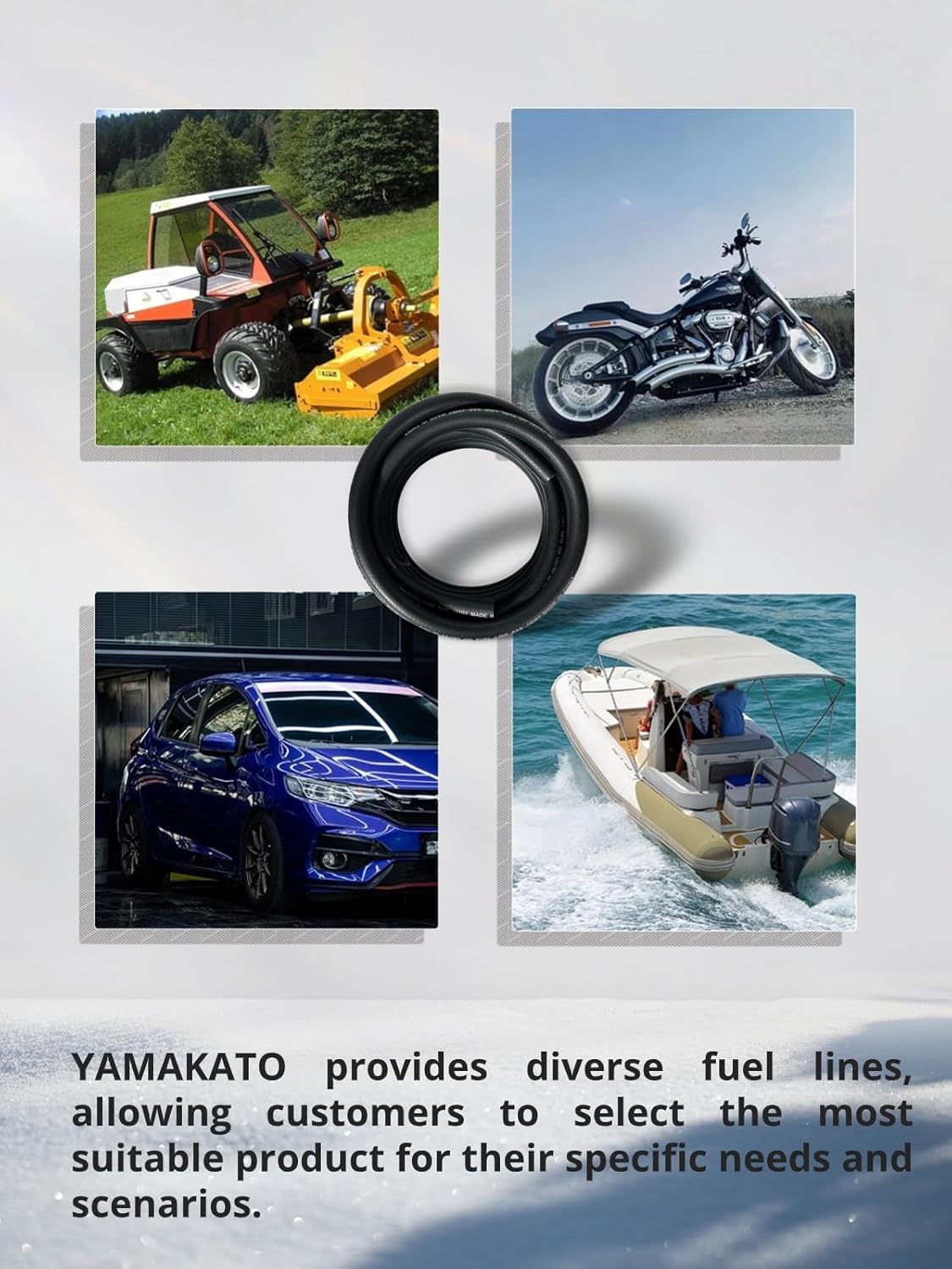 YAMAKATO 1/4 Fuel Hose Line NBR Reinforced SAE J30R7 30 Feet Rubber Tubing