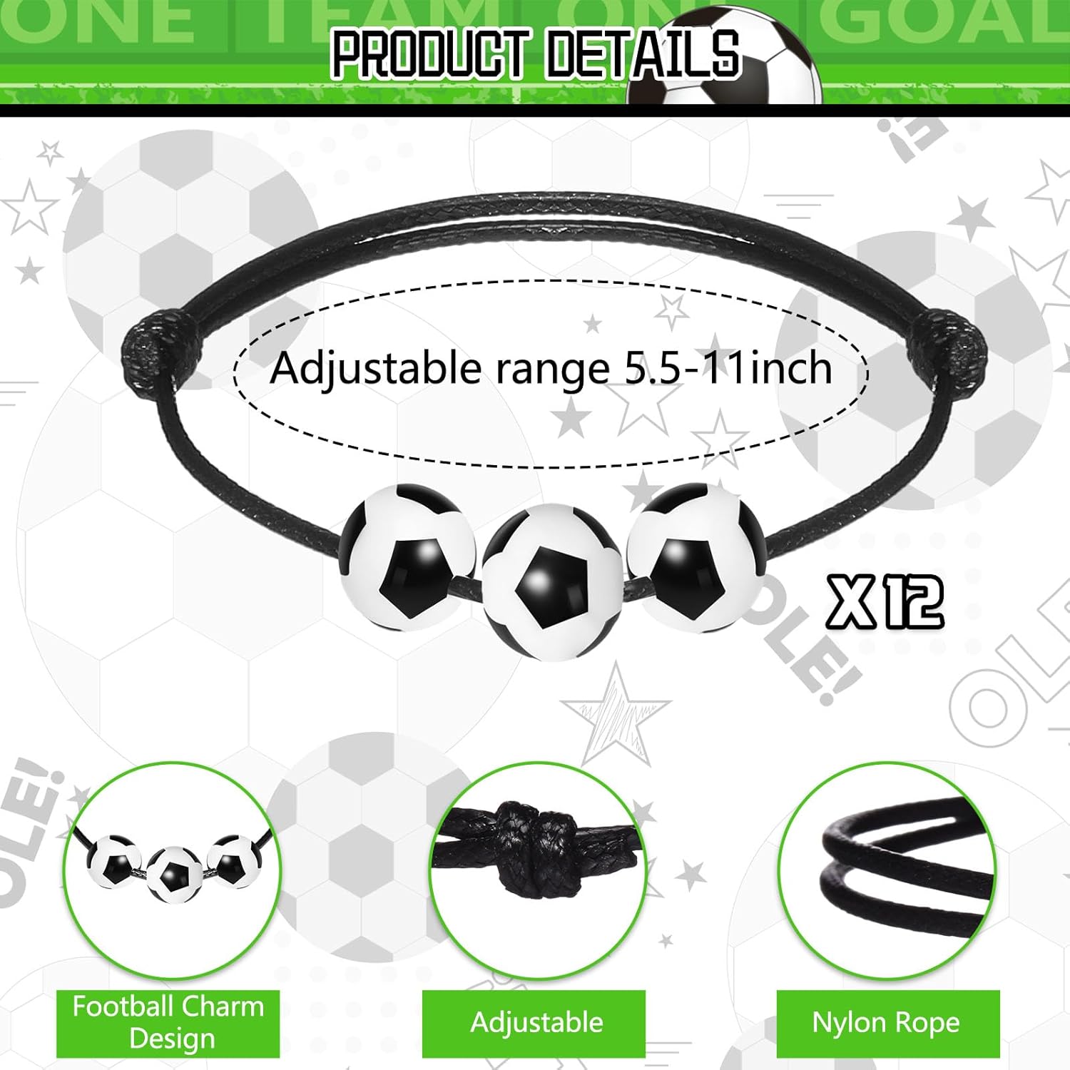 36 Pcs Soccer Party Favors Set Funny Sport Inspirational Team Gifts Set 12 Ballpoint Pens 12 Adjustable Bracelets 12 Sticky Notes for Sports Supplies Birthday Party Gifts Supplies Decors