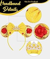 Vista 30 de Diadema con orejas de ratón de Minnie de leopardo, decoración de fiesta, diadema de orejas de ratón para disfraz de Halloween, accesorios para el 2