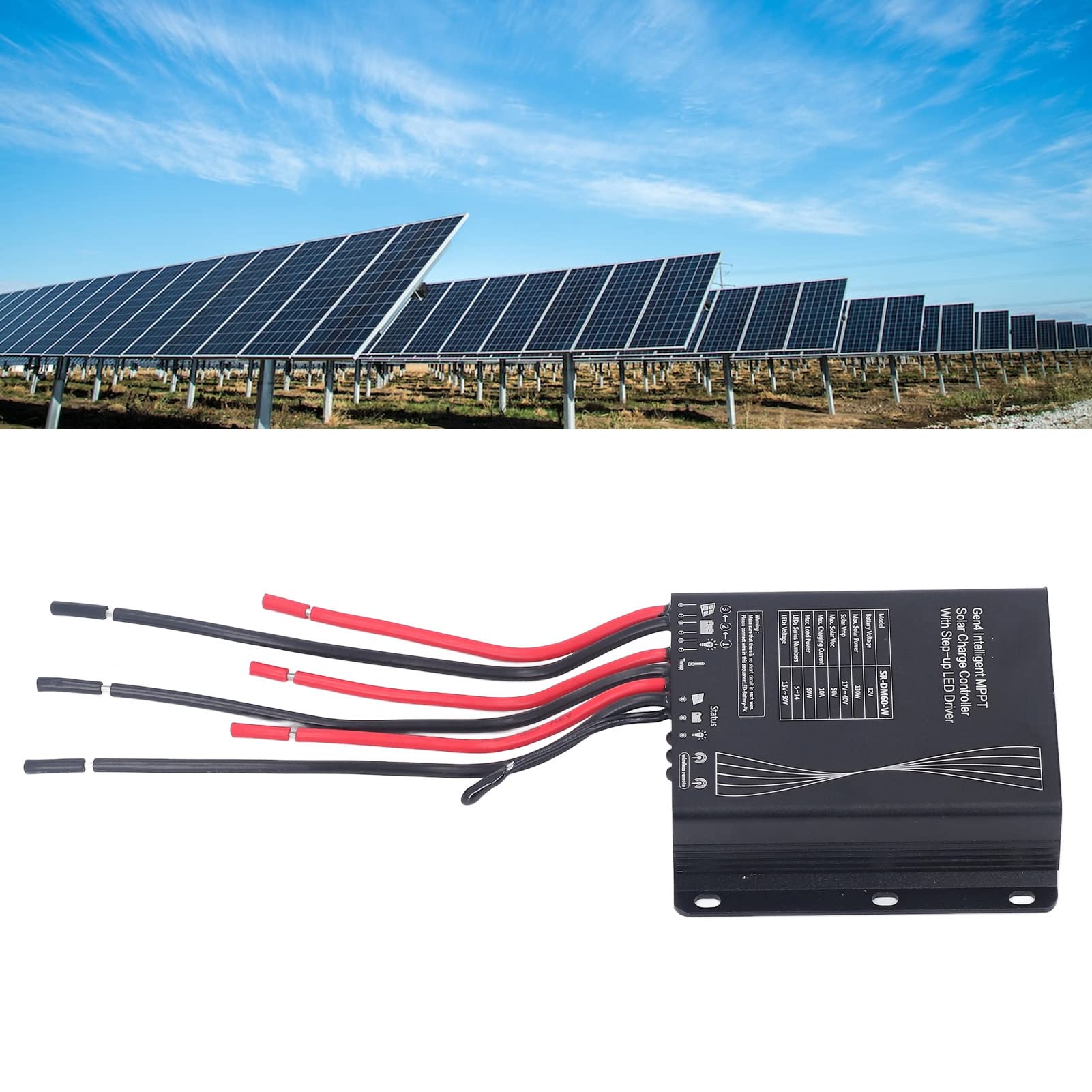 Controlador De Carga Solar MPPT, 20A 12V Auto IP67 Regulador De Batería De Panel Solar A Prueba De Agua Con Controlador De Paso LED Regulador Inteligente De Batería Para Sistema Solar Caravana Barco