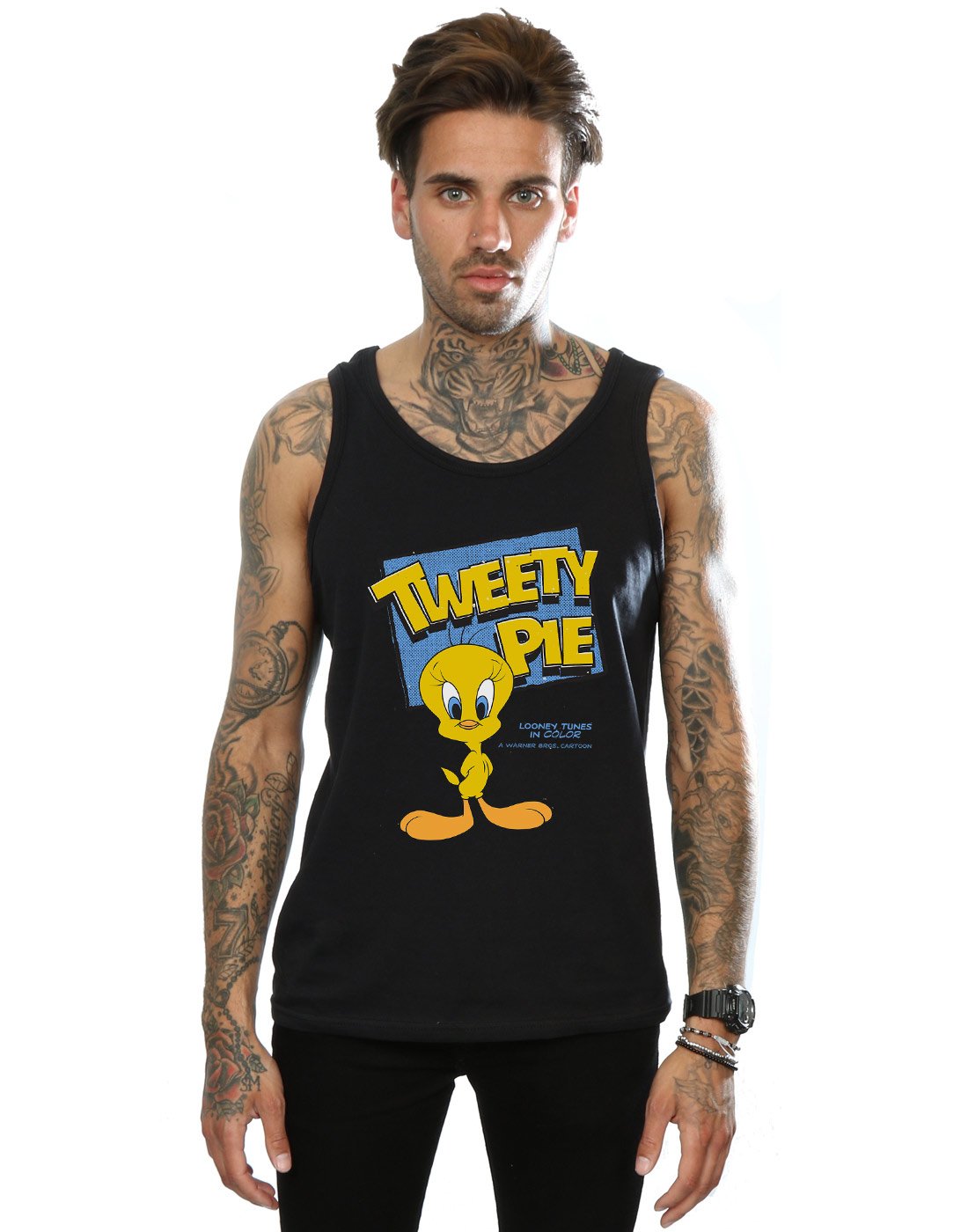 Looney Tunes Men's Black Classic Tweety Pie Vest XX-Large